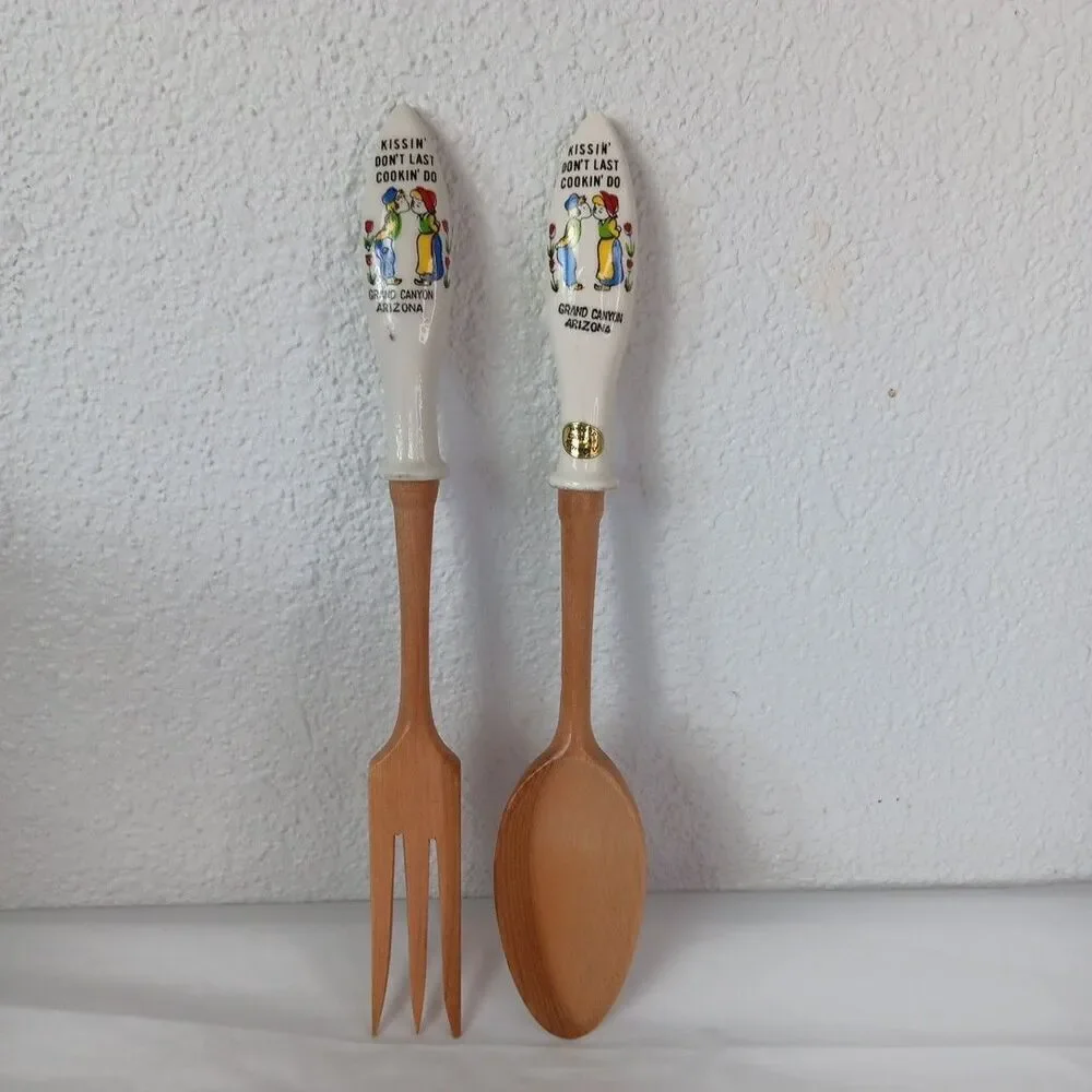 Kissing Don’t Last Cooking Do Grand Canyon Porcelain Kitchen Knife and Spoon Set